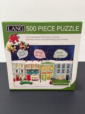LANG jigsaw puzzle🔴3/$25🔴Hometown Holiday  City Street Winter 500 pc
